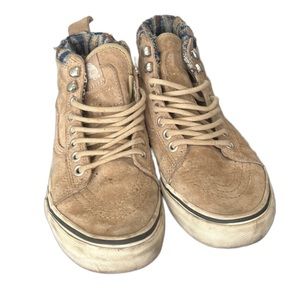 ⭐️ Vans suede scotchgard high top lace up sneakers tan boys 3.5 women 5